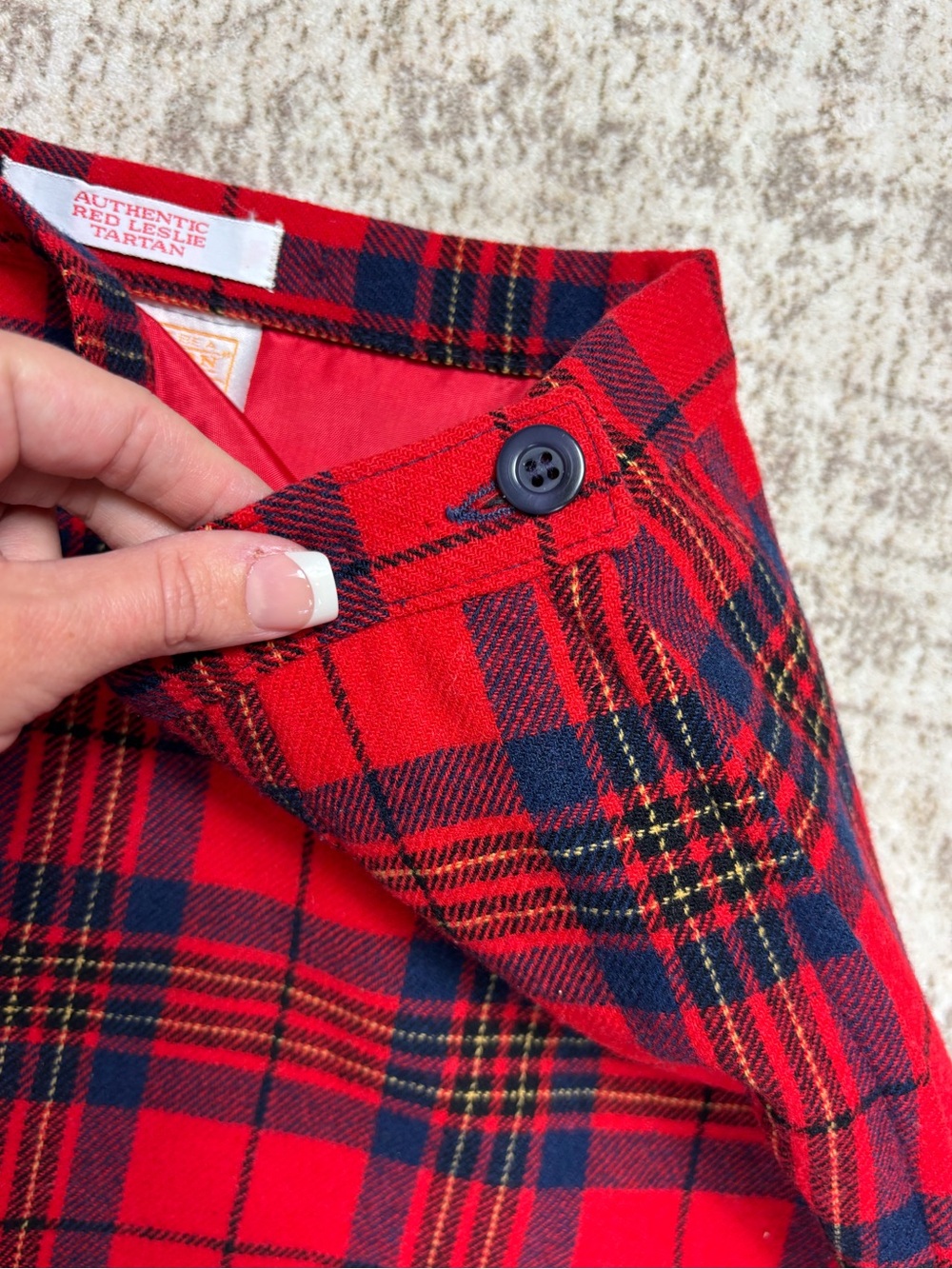 Pendleton Vintage 80s Authentic Red Leslie Tartan Plaid Skirt Size 8 - Picture 4 of 6